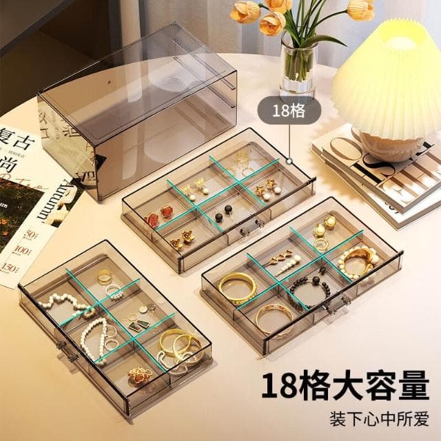 飾品盒首飾收納盒大容量耳環耳釘項鏈耳飾戒指首飾盒高檔精致串珠整理盒飾品盒首飾盒珠寶盒飾品收納盒項鍊收納展示盒耳環珠寶收納