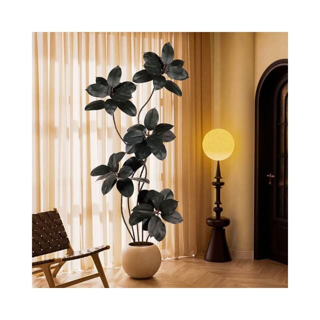 暖巢家居 橡皮樹仿真綠植客廳落地擺件室內大型仿生盆栽假植物裝飾樹仿真花