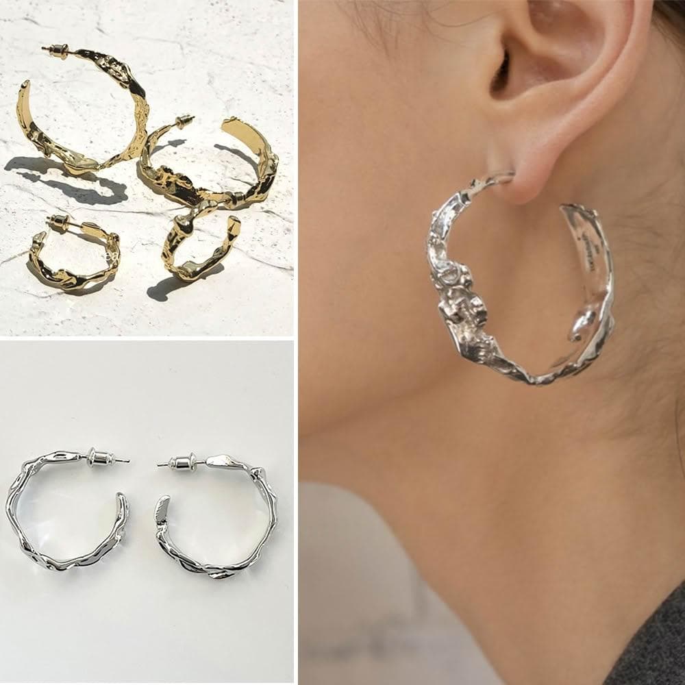 【LEESA】純銀耳針\不規則造型\氣質耳飾\抗敏材質\女生耳飾\復古造型\不規則風格\日常百搭