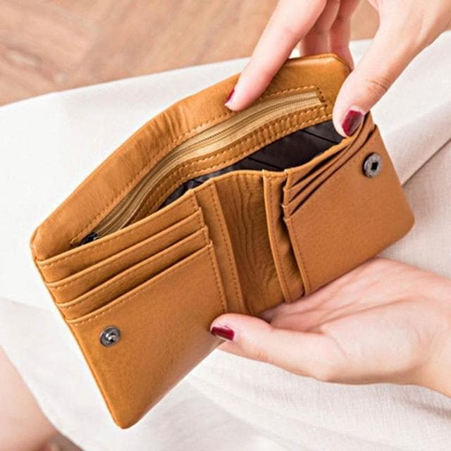 TW新款促销#新款女款短款錢包複古折疊拉鏈小錢包多功能學生錢夾子零錢包卡包