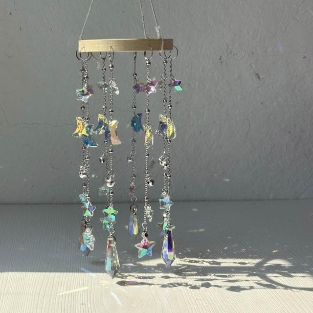 手工水晶掛件 太陽捕手風鈴 臥室窗戶生日禮物掛件 夢幻彩虹光影