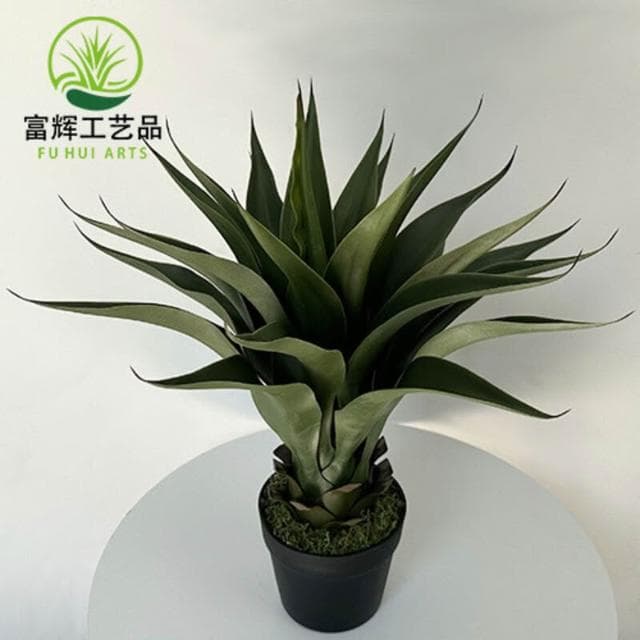 百信百貨 免運 仿真綠植皇冠蘭盆栽花卉盆景擺件假植物劍麻高端室內假龍舌蘭