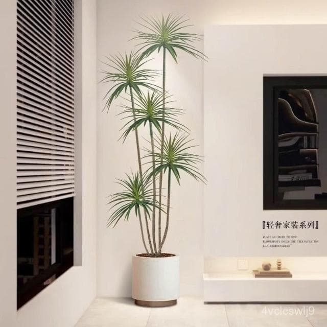 紅鐵樹盆栽仿真綠植 高端輕奢大型假植物室內沙髮邊擺件落地裝飾 假植物落地擺件居傢裝飾 仿真植物 人造植