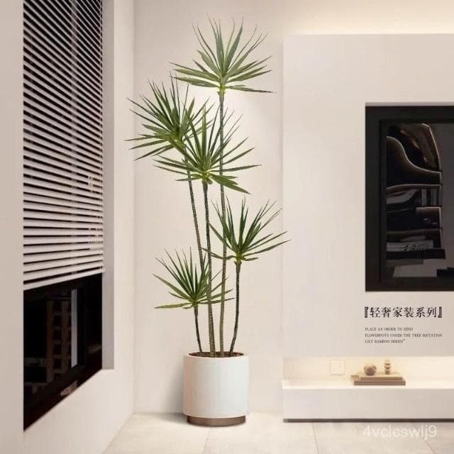 紅鐵樹盆栽仿真綠植 高端輕奢大型假植物室內沙髮邊擺件落地裝飾 假植物落地擺件居傢裝飾 仿真植物 人造植