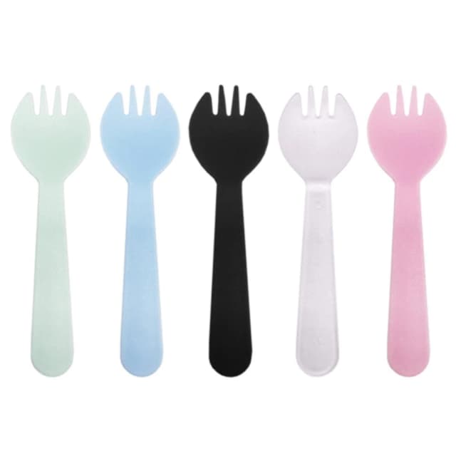 【COLOR ME】免洗一次性叉匙 20個/組 (湯匙 叉子 叉勺 免洗餐具 一次性餐具 塑膠叉 塑膠湯匙 布丁勺 甜品勺 冰淇淋勺 拋棄式