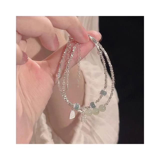 手鍊不規則碎銀幾兩手鏈女平安招財小眾設計高級感輕奢中式風手鏈時尚百搭手鏈手環手鐲可調整大小精緻甜美手鍊情侶手繩送禮禮物