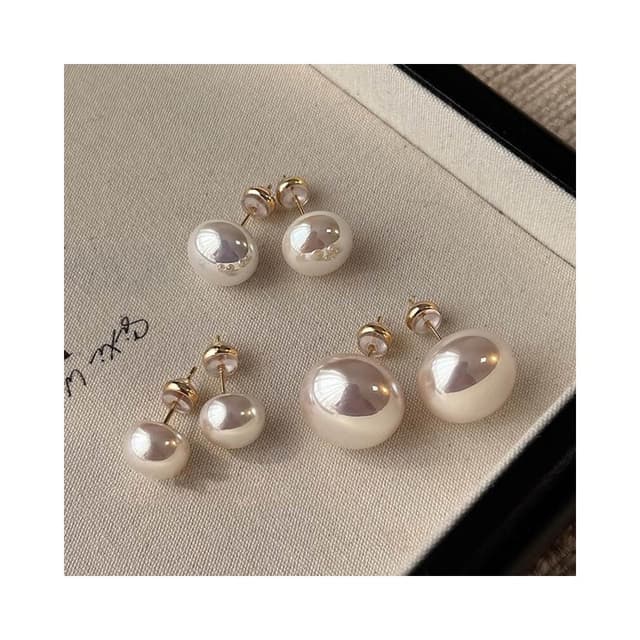 耳環饅頭粉光奶白珍珠耳釘女S純銀銀針小眾高級感百搭新品耳飾耳環耳釘耳飾女生耳環法式耳環流行百搭耳釘生日禮物貼耳耳環