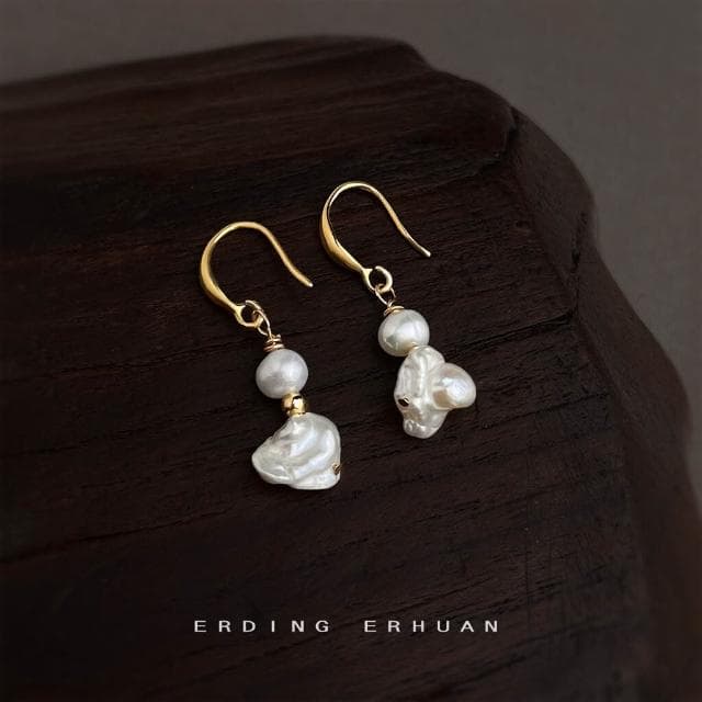 耳環巴洛克異形不規則淡水珍珠小眾設計師新款耳環輕奢風時尚耳飾耳環耳釘耳飾女生耳環法式耳環流行百搭耳釘生日禮物貼耳耳環