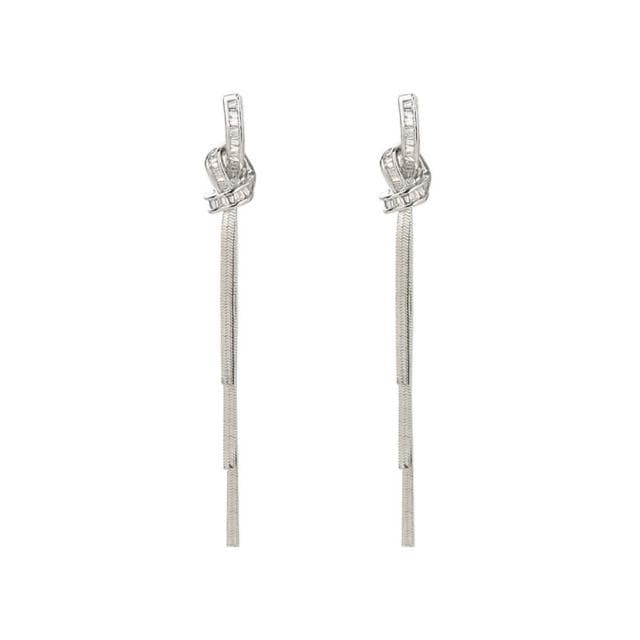 耳環銀針锆石打結流蘇耳環輕奢高級感耳釘個性小眾百搭耳墜耳飾品耳環耳釘耳飾女生耳環法式耳環流行百搭耳釘生日禮物貼耳耳環