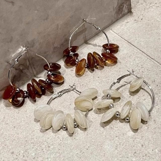 耳環民族風串珠耳環女高級感耳圈海邊度假小眾耳墜耳飾 耳環耳釘耳飾女生耳環法式耳環流行百搭耳釘生日禮物貼耳耳環