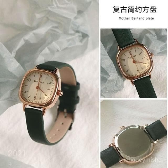 小李甄選  【1353人好評】方形手錶女款初高中學生高顔值小衆輕奢高級感方糖女生考試用石英