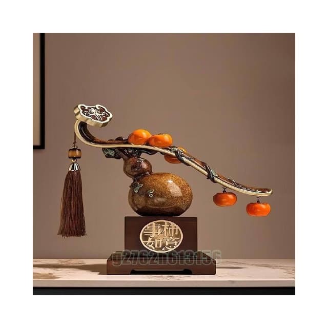 柿柿如意 柿子擺件 葫蘆客廳搬家禮物裝飾品 喬遷新居禮品 客廳玄關裝飾 喬遷風水擺件喬遷新居禮物