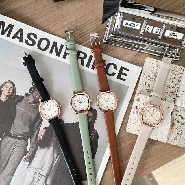 小李甄選  方形手錶女款ins風小衆顯白氣質學生女生百搭時尚防水高級感石英