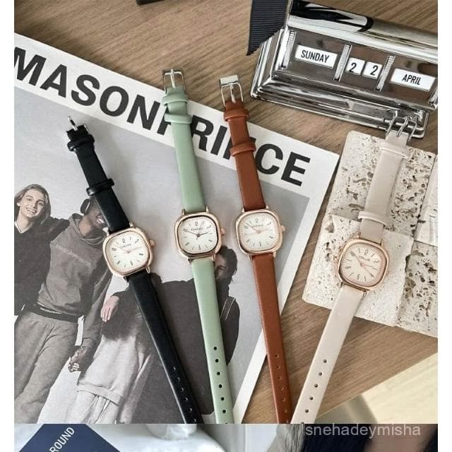 小李甄選  方形手錶女款ins風小衆顯白氣質學生女生百搭時尚防水高級感石英