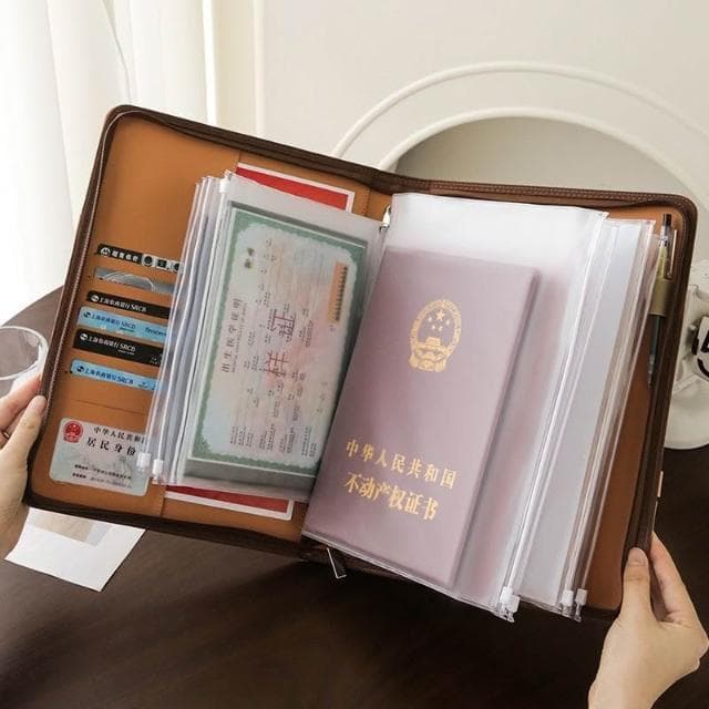 家用各種重要證件收納包大容量便攜家庭收納冊戶口本旅行錢包卡包證件包證件護照收納包多功能旅行護照包卡夾機票夾護照套送禮