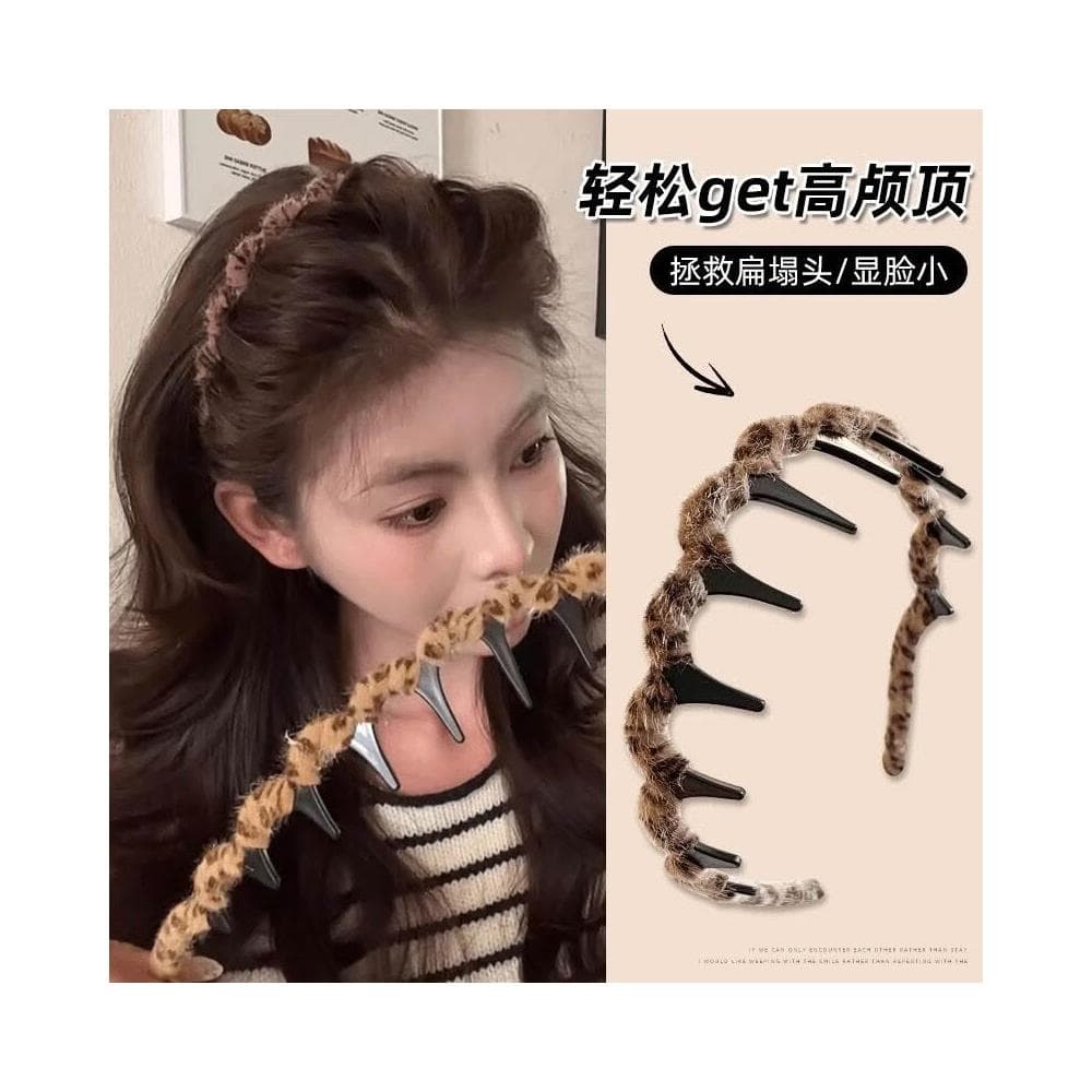 髮箍女頭箍波浪發箍秋冬發根蓬松神器高顱頂帶齒防滑洗臉頭箍碎發卡頭飾(七夕 情人節 生日 髮飾 頭飾 鯊魚夾 抓夾 禮物)