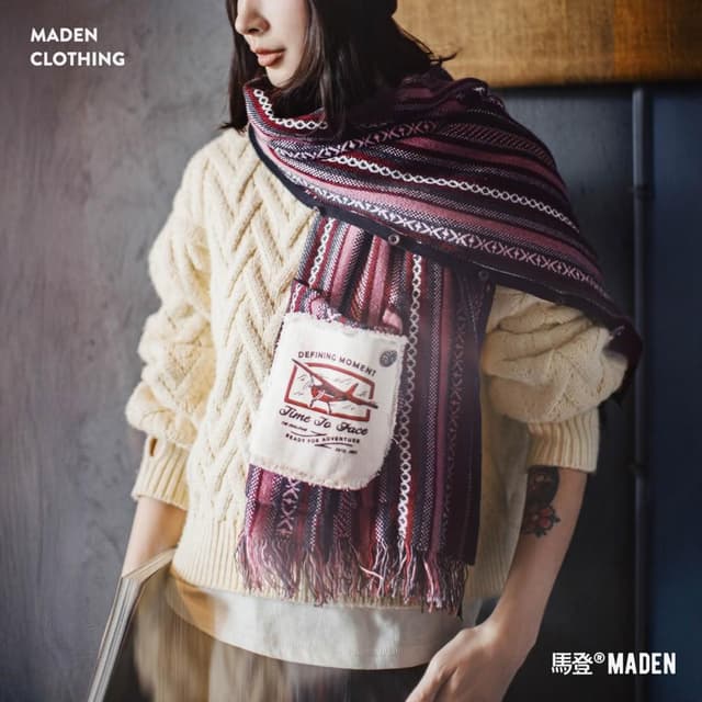 【馬登工裝】針織套頭無袖坎肩馬甲背心斗篷披護肩風圍巾脖外搭套女士秋冬