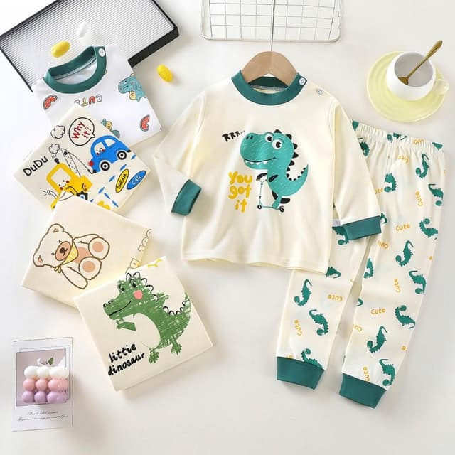 【Arbea】兒童內衣套裝秋季新款男童秋衣秋褲女童保暖純棉家居服童裝【C1292】