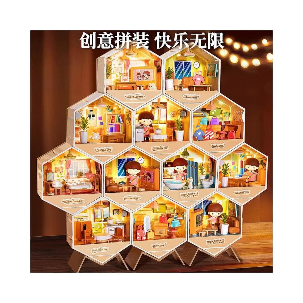 DIY小屋微縮場景手工擺件藝術房子迷你男孩女孩拼裝玩俱生日禮物