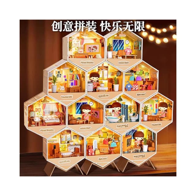 DIY小屋微縮場景手工擺件藝術房子迷你男孩女孩拼裝玩俱生日禮物