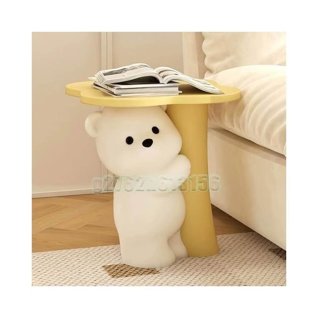 小熊邊幾客廳大型擺件茶几托盤落地擺件沙發旁茶几多功能床頭櫃家居飾品喬遷禮物卡通茶几沙髮旁邊桌