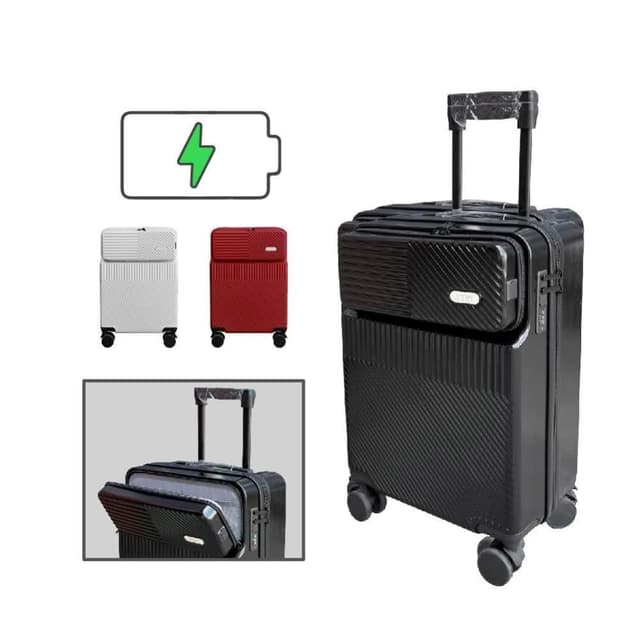 【路比達】兒樂☆20吋前置物格旅行箱 順暢滑輪 輕巧時尚 旅行登機 充電置物