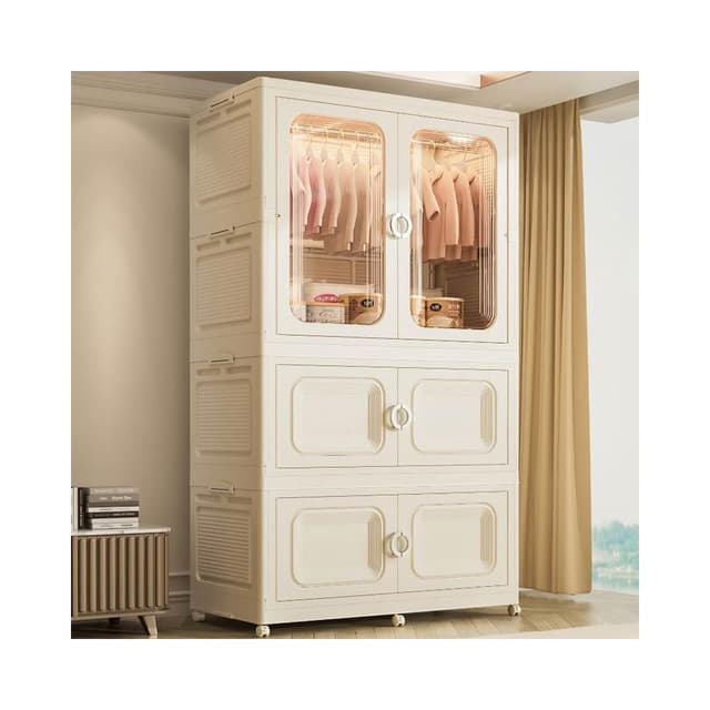 收納櫃折疊兒童衣櫃多層加大寶寶嬰兒衣服帶櫃門儲物櫃子 f33