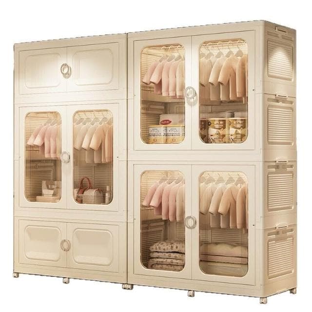 收納櫃折疊兒童衣櫃多層加大寶寶嬰兒衣服帶櫃門儲物櫃子 f33