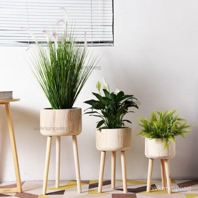 花盆 懶人花盆 大花盆 造型花盆 北歐木製花盆園藝花架植物架陽臺落地式盆栽架植物植物盆摘容器