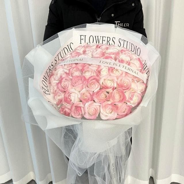 【望星願】碎冰藍玫瑰花大束成品 情人節 送老婆 女友 閨蜜 生日禮物 超大束成品玫瑰乾花 花束永生花 告白求婚花束