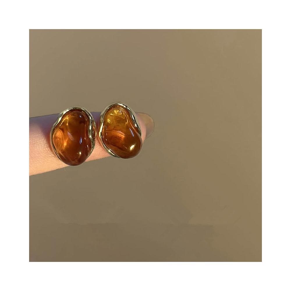 🎗飾間首飾鋪 法式復古琥珀色耳環女氣質冷淡風耳環港風輕奢小眾高級感耳飾