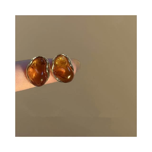 🎗飾間首飾鋪 法式復古琥珀色耳環女氣質冷淡風耳環港風輕奢小眾高級感耳飾