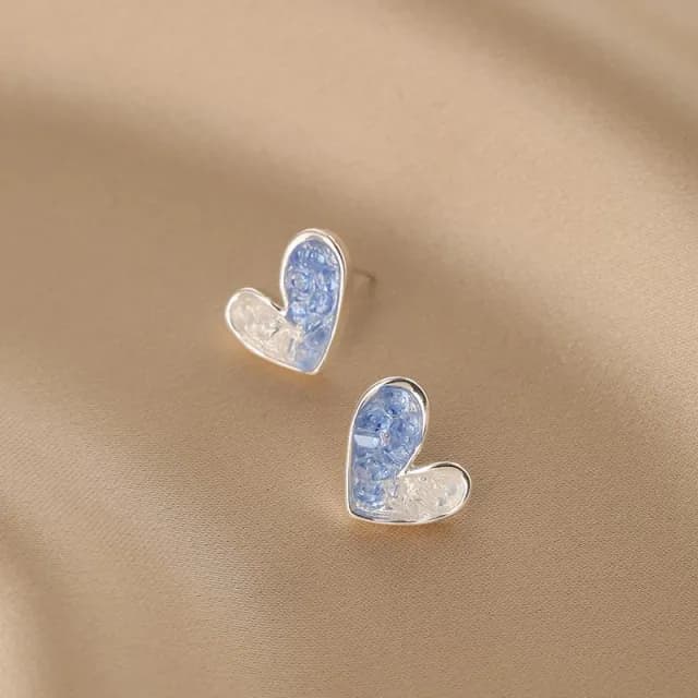 🎗飾間首飾鋪 漸層色水晶藍色耳環女洋氣耳飾品冷風復古耳飾