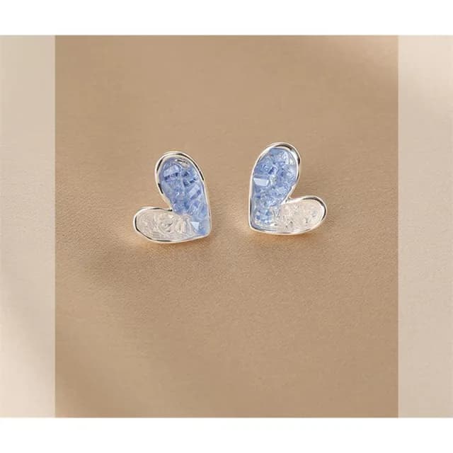 🎗飾間首飾鋪 漸層色水晶藍色耳環女洋氣耳飾品冷風復古耳飾