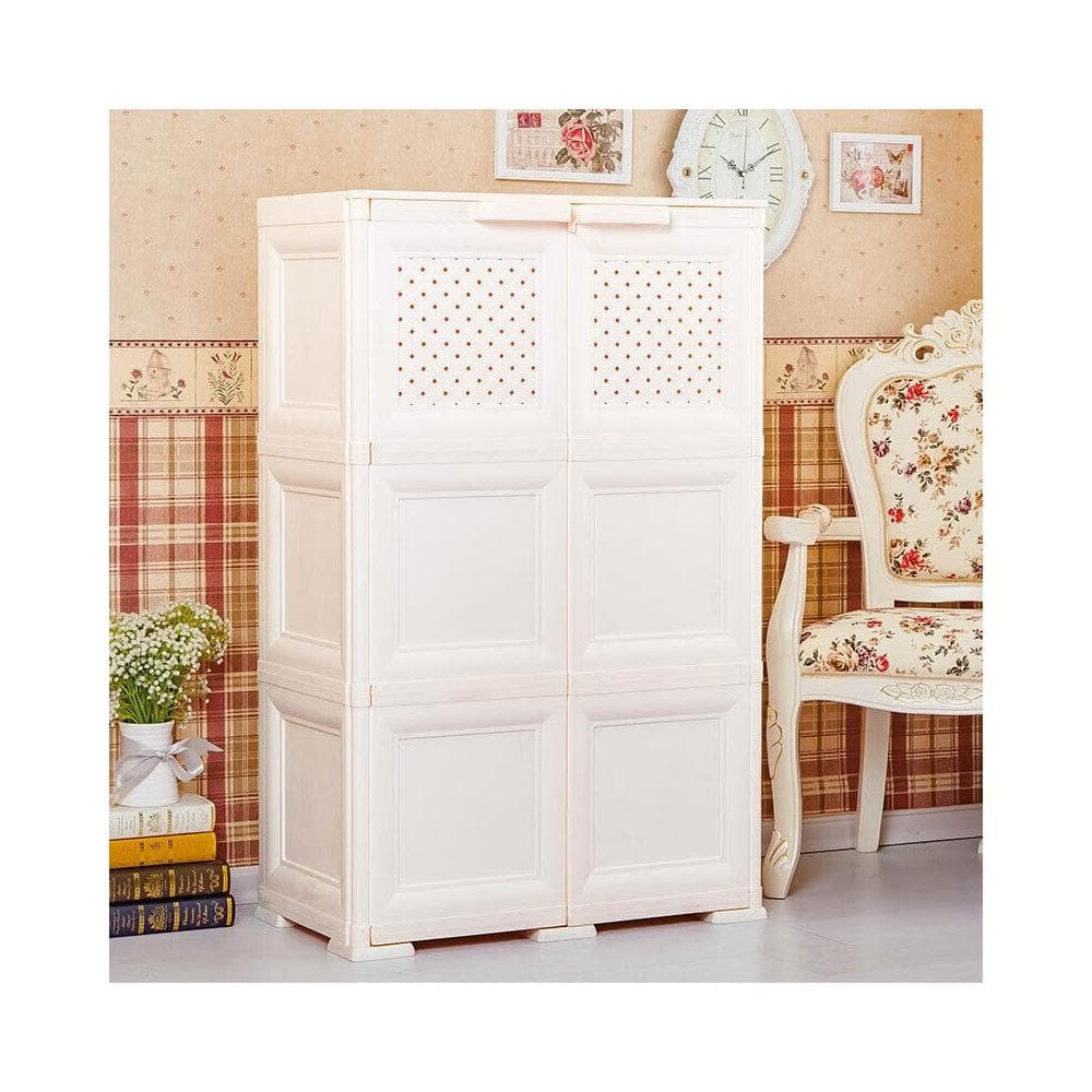 雙開門式收納櫃兒童衣櫃寶寶儲物櫃嬰兒整理櫃塑料抽屜大衣櫥 df6