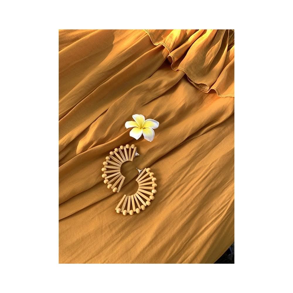 🎗飾間首飾鋪 扇形誇張度假風耳環夏季海邊沙灘波西米亞耳飾耳環