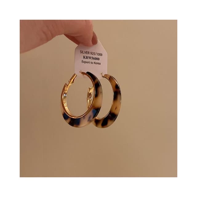 🎗飾間首飾鋪 美拉德焦糖色豹紋耳圈簡約誇張適合臉大的耳環復古港風設計感耳飾