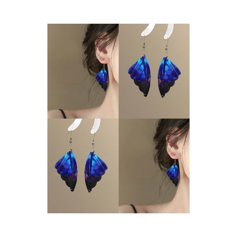 🎗飾間首飾鋪 復古孔藍蝴蝶耳環高級感波西米亞民族風耳飾精緻耳環