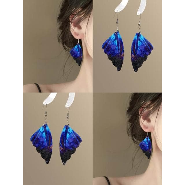 🎗飾間首飾鋪 復古孔藍蝴蝶耳環高級感波西米亞民族風耳飾精緻耳環