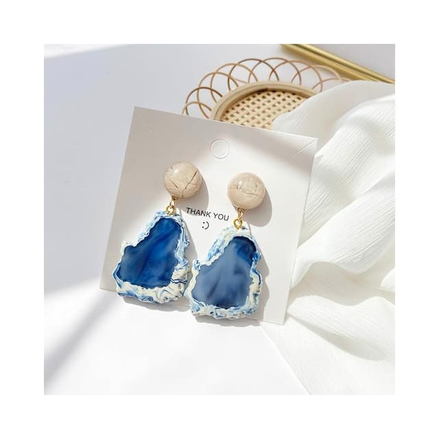 🎗飾間首飾鋪 幾何不規則耳環復古藍港風耳飾耳環潮耳夾女