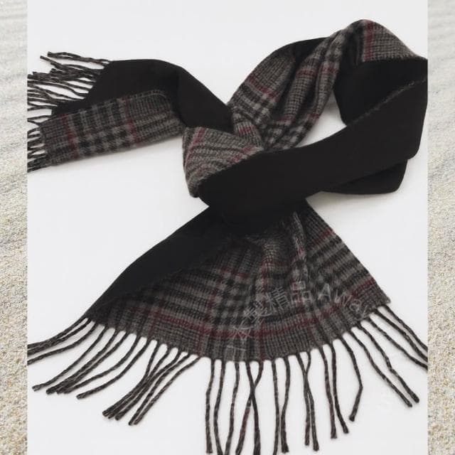 【Awayuki】日本製 羊毛圍巾_Satori Noir（悟・黑）(32x156cm) 圍巾 男生圍巾 日本圍巾 條紋圍巾 雙面圍巾