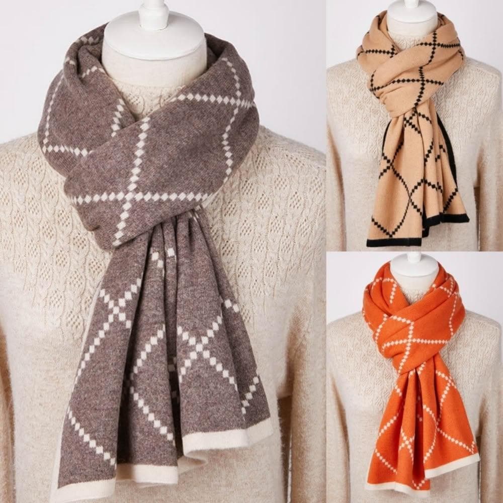 【米蘭精品】現貨+預購 頂級100%羊毛圍巾圍脖秋冬季加絨厚磅保暖針織圍巾休閒-羊毛格紋男女配件74mi10