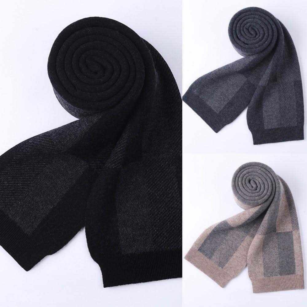 【米蘭精品】現貨+預購 頂級100%羊毛圍巾圍脖秋冬季加絨厚磅保暖針織圍巾休閒-羊毛條紋時尚男女配件74mi28