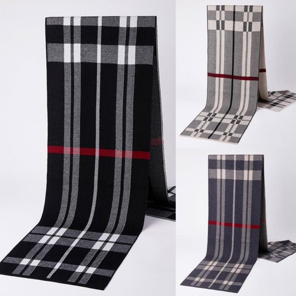 【米蘭精品】現貨+預購 頂級羊毛圍巾羊絨圍脖秋冬季加絨厚磅保暖針織圍巾休閒-格紋圍巾時尚男女配件74mi62