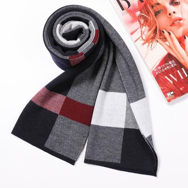 【米蘭精品】現貨+預購 頂級羊毛圍巾羊絨圍脖秋冬季加絨厚磅保暖針織圍巾休閒-格紋圍巾時尚男女配件74mi83