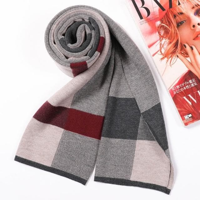 【米蘭精品】現貨+預購 頂級羊毛圍巾羊絨圍脖秋冬季加絨厚磅保暖針織圍巾休閒-格紋圍巾時尚男女配件74mi83