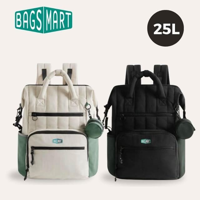 官方授權【美國Bagsmart】多功能育兒包 25L 媽媽包 後背包 輕巧容量 多隔層 育嬰用品 尿布墊 防水衣物袋
