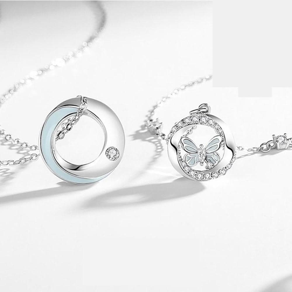 【巴黎精品】現貨+預購 頂級925純銀項鍊女項鍊項鏈鎖骨鍊情人節禮物情侶對鍊-蝴蝶莫比男女飾品a1li85