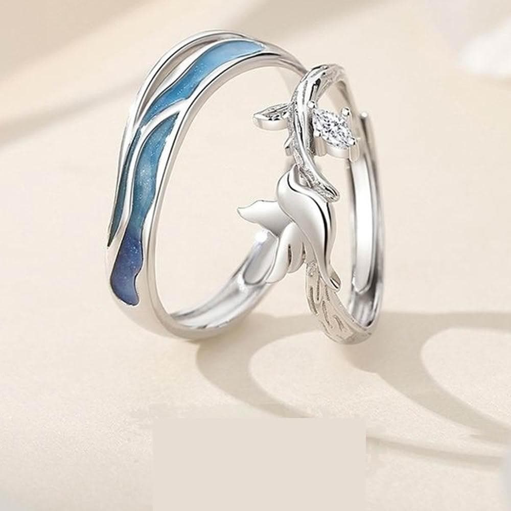 【巴黎精品】現貨+預購 頂級925純銀戒指婚戒女鑽戒開口戒情侶對戒尾戒情人節禮物-飛鳥與海男女飾品a1li78