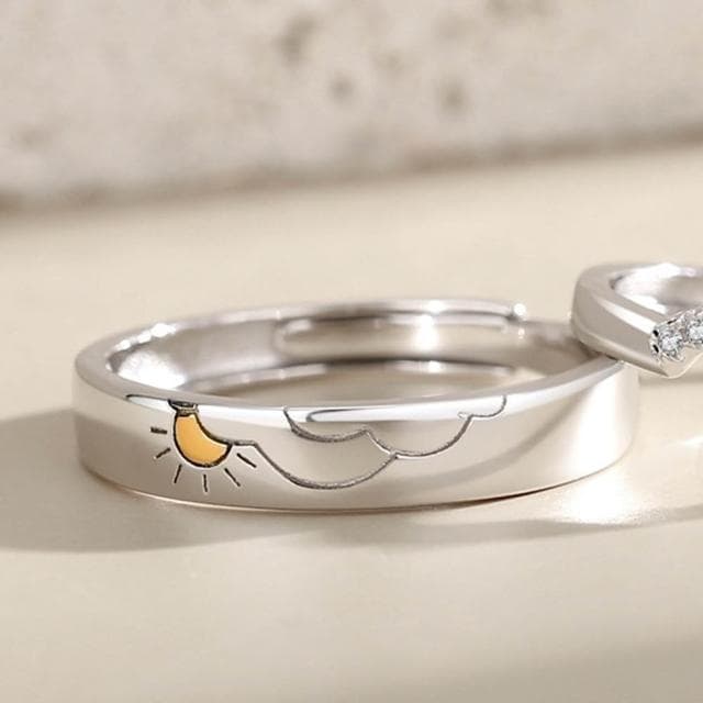 【巴黎精品】現貨+預購 頂級925純銀戒指婚戒女鑽戒開口戒情侶對戒尾戒情人節禮物-新款日月男女飾品a1li71